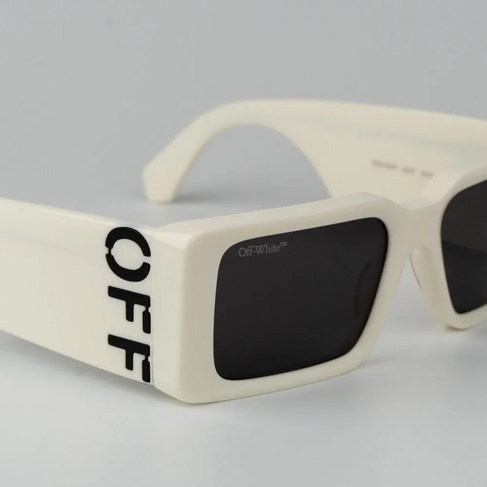 Off-White MILANO Men Sunglasses White Grey Square OERI097 0107 NEW AUTHENTIC